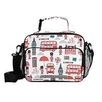 Yopersonalizes Lunch Bag for Kids Boys Girls Teens, London Bus Big Ben Insulated Lunch Box Thermal Cooler Bag Adults Lunch Tote Bag for Women Men Work School