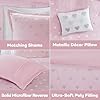 Intelligent Design Queen Comforter Set, 4 Piece Metallic Hearts Cozy Bedroom Set for Girls, Queen Bed Set Soft & Plush Comforter, All Season Fluffy Bedding Set, Rosalie, Full/Queen, Pink Silver #4