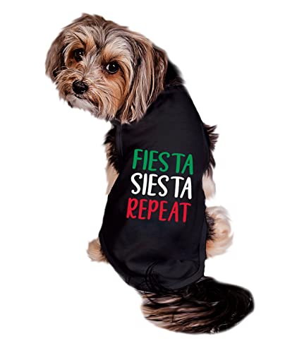Fiesta Siesta Repeat Dog Shirt, Cinco De Mayo Dog Shirt, Fun Shirt for Dogs, Cinco De Mayo Shirt for Dogs (M 10-15 lbs)