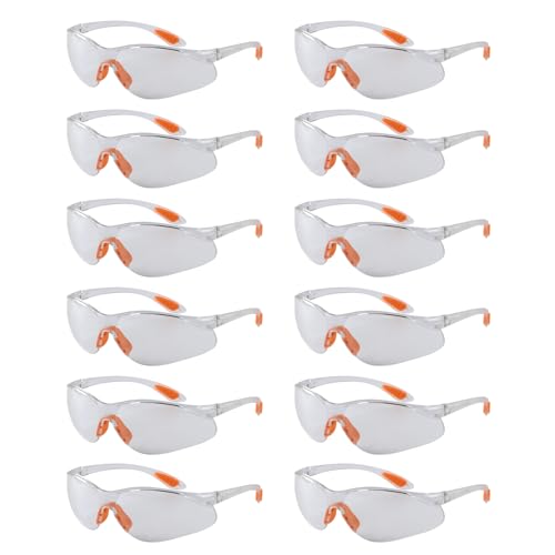 ErShiPing 12 Pcs Protective Glasses Safety Glasses for Work, Eye Protection Glassess, Clear Safety Goggles, Anti Fog Anti Scratch Protective Goggles for Construction Laboratory Welding Spectacles