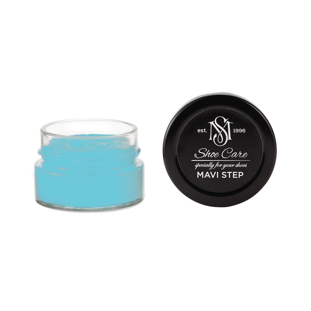 Crème de Cirage Premium - NCS S 1040-B20G Bleu Aqua Riche - Soin Nourrissant & Rénovateur de Couleur pour Cuir Lisse par MAVI STEP - 1.70 fl oz / 50 ml