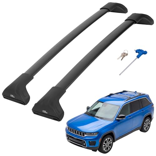 Image of JOYTUTUS 300lbs Heavy Duty Lockable Aluminum Roof Rack Cross Bars Compatible with Jeep Grand Cherokee L 2021-2026 (3-Row) & Grand Cherokee WL 2022-2026 (2-Row)