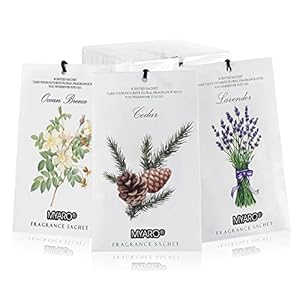 MYARO Scented Sachets 12 Pack Home Fragrance Sachet for Drawers & Closets, Long-Lasting Sachets Bags Cedar Wood, Ocean, Lavender Scented Sachet 3 Scent Air Freshener Scent for Lover