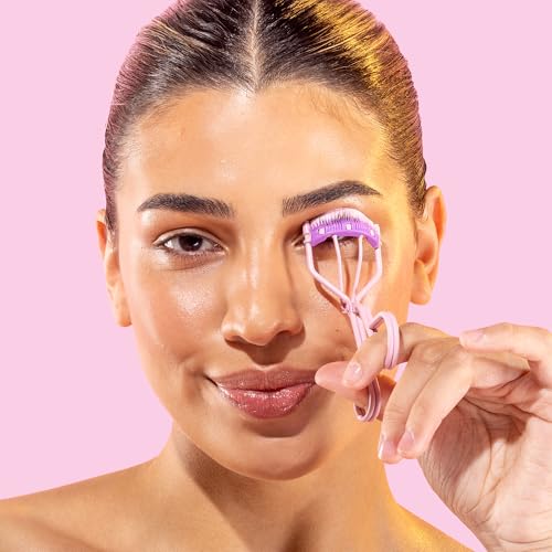 THE QUICK FLICK Eyelash Curler, Stainless Steel Eyelash Curlers with Comb, Safe & Gentle on All Eye Shapes, Pink Eyelash Curler for Separated & Curled Lashes, Travel-Friendly Eyelashes Curler - Image 5