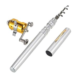 Baomasir Inklapbare mini draagbare reistas, voor in de vorm van een hengel, aluminium legering, ideaal voor visserij, 2019, zilver