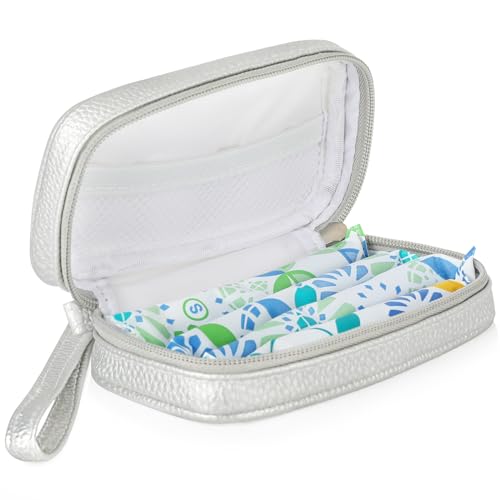 Image of Tampon Holder for Purse - Portable Tampon Storage Bag with Zipper - Period Bags for Women (Silver)