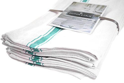 Cotton & Calm Kitchen Towels And Dishcloths Sets-12 Pack Kitchen Dish Towels,15 X 25 Inches Dish Towels For Kitchen-100% Cotton Kitchen Towel-Perfectly Used As Dish Towel,Tea Towels & Bar Towels #TOP5