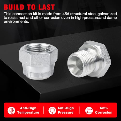 Image of 64 Pcs BSPP Plug Kit Hose Tube and Pipe Set Hydraulic Plug Kit Galvanized 45# Steel with Precision Threading Dash Sizes-02-04 -06-08 -10-12 -16