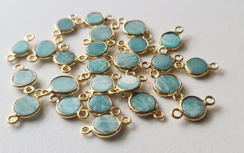 Connecteurs breloques amazonite anti-ternissement en argent 925 - 6