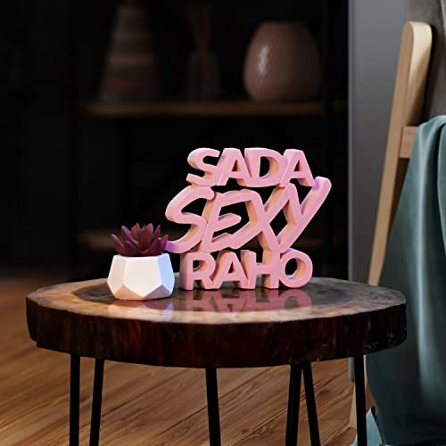 Image of Nukkad Tales Sada Sexy Raho Pink Showpiece Home Decor Items Birthday Gift Items for Couples Gift for Girls (7 x 5.40 inch)