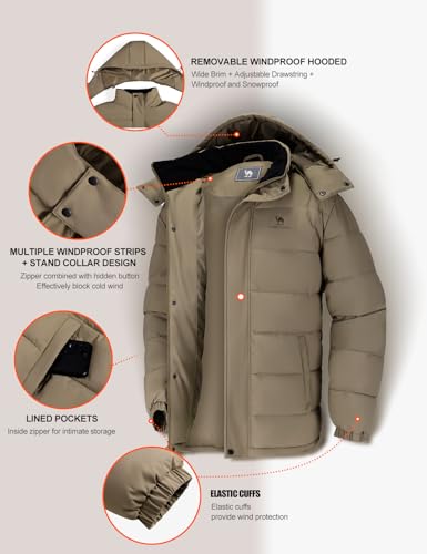 CAMELSPORTS Mens Winter Coats Warm Jacket with Detachable Hood Water-Repellent Windproof Parkas Casual Jackets2