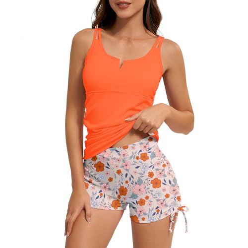 Zando Tankini Swimsuits for Women Two Piece Tankini Bathing Suits Tummy Control Swimsuits with Shorts Womens Tankini Top