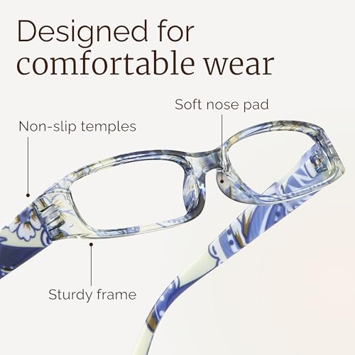 Image of Gaoye 4-Pack Blue Light Blocking Reading Glasses - Non-Prescription Readers for Women, Stylish Lightweight Frames in 4 Patterns