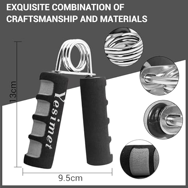 2 Pack Hand Grip Strengthener Set, Forearm Exerciser, Finger Gripper, Grip Strength Trainer, Hand Grip- Soft Foam Hand Exercise for Quickly Increasing Wrist Forearm and Finger Strength