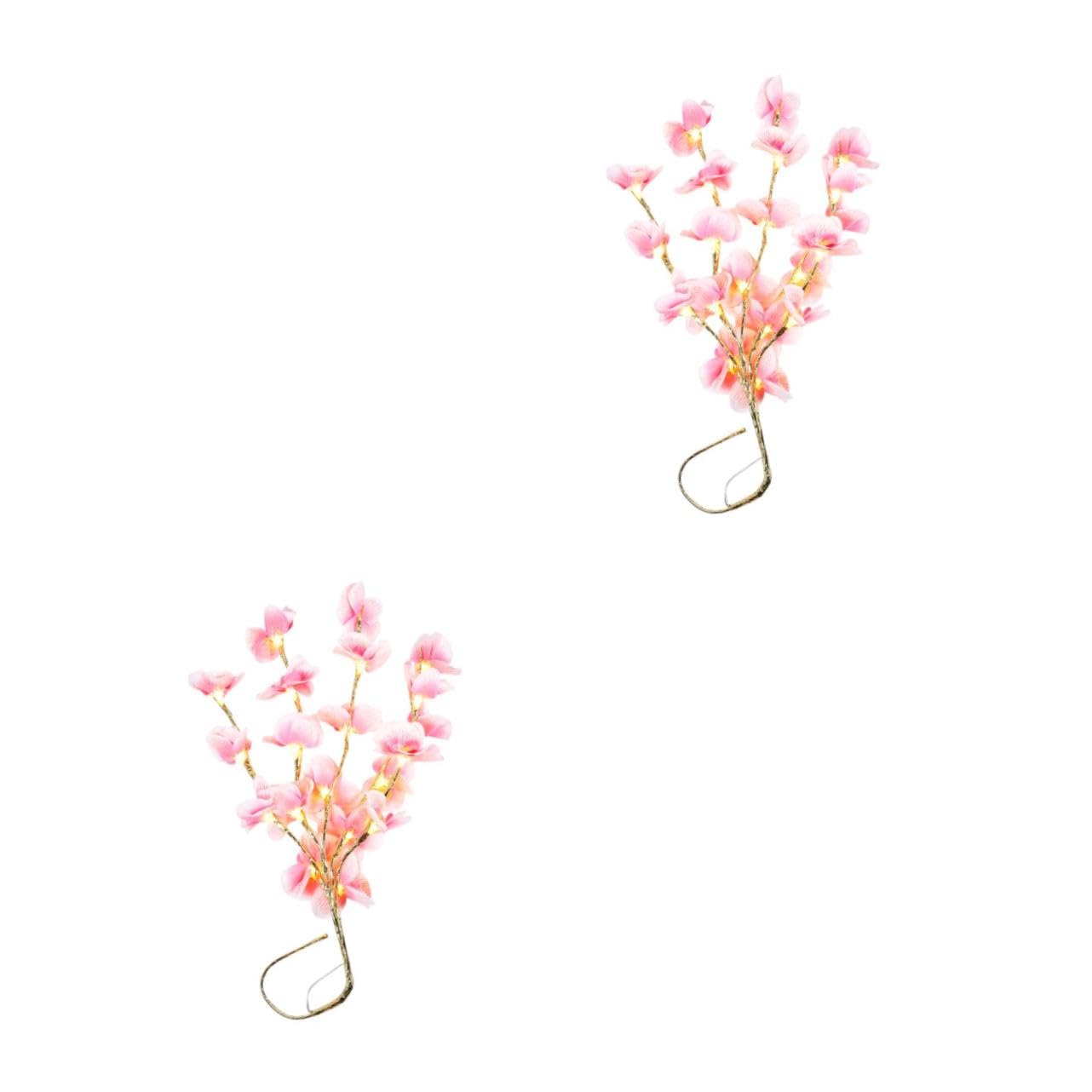 SOLUSTRE 2pcs Phalaenopsis Branches Led Decorative Light Simulated Flower Lamp for Home Decor Warm Light for Parties and Night Lighting No Battery Included Elegant Design