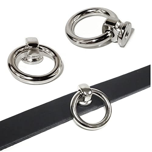 Gletscherlicht Halsband mit O-Ring 20mm, Lederhalsband mit Ring der O aus schwarzem Leder, Gothic SM Sub Bottom Halsband, Modeschmuck
