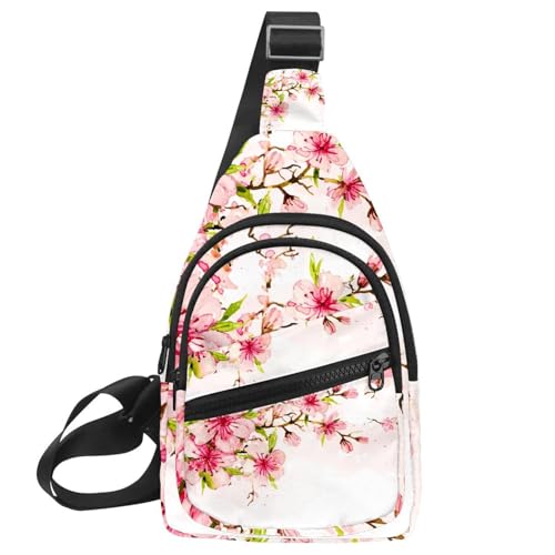 Sac de poitrine pour homme et femme floral trippy rétro étanche