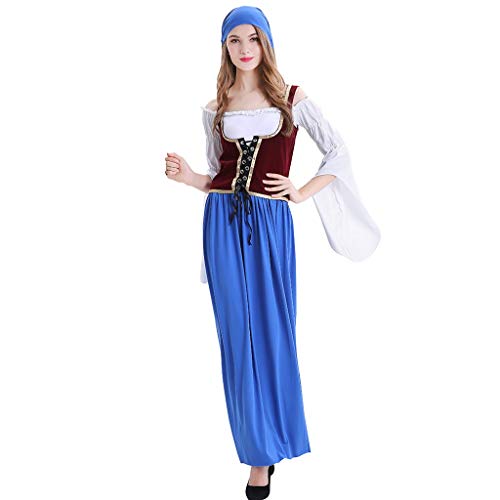 Onefa Womens Dresses Big Sale,Women's Dirndl Maxi Dress Costumes for Bavarian Oktoberfest Carnival
