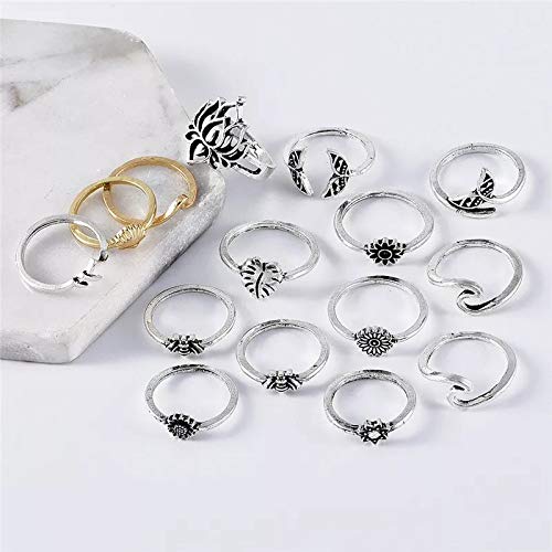 ANEL DOURADO PRATEADO CONJUNTO 15 PÇS ONDA GIRASSOL A1217