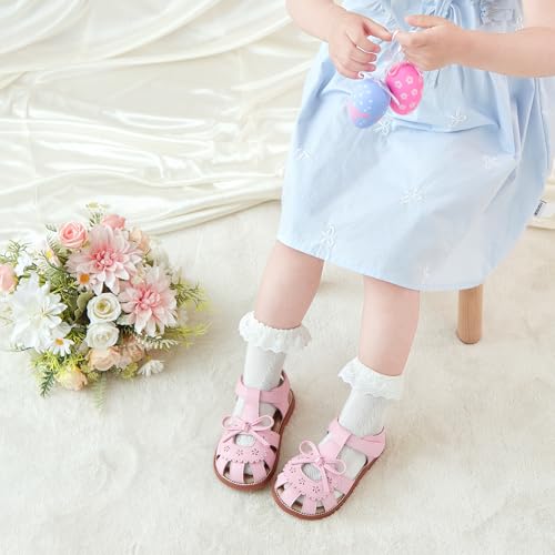 Image of Otter MOMO Girls Open Toe Princess Flat Sandals with Comfort Sole Summer Sandals