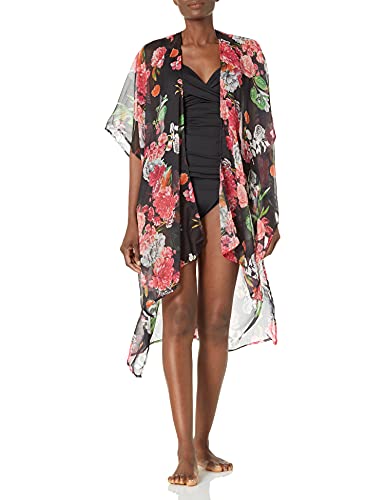 Salida de baño tipo kimono floral RACHEL Rachel Roy con corte asimétrico fluido