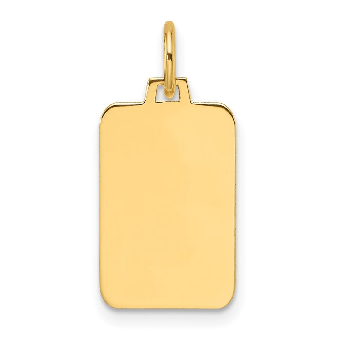 Collier avec pendentif disque rectangulaire gravé en or 14 carats - Calibre 018 - 10,5 mm, Métal