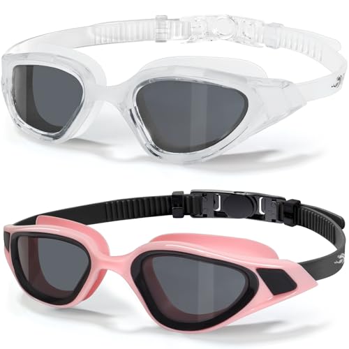 Freela 2Pack Polarized Swim Swimming Goggles Adult Men Women, Youth