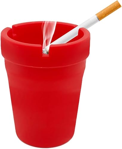 Miniatura 8 de Cenicero de automóvil, sin humo, a prueba de olores, resistente al viento, autoextinguible, mini cubo de basura portátil para cigarrillos para Negro