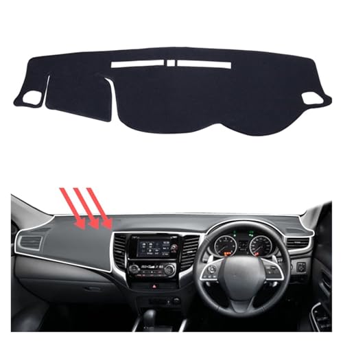 Alfombrilla salpicadero Mitsubishi Triton 2015-2023 RHD protector parasol negro 2