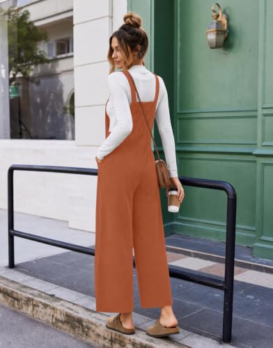 Ekouaer Corduroy Overalls for Women Casual Loose Jumpsuits with Pocket - image 3