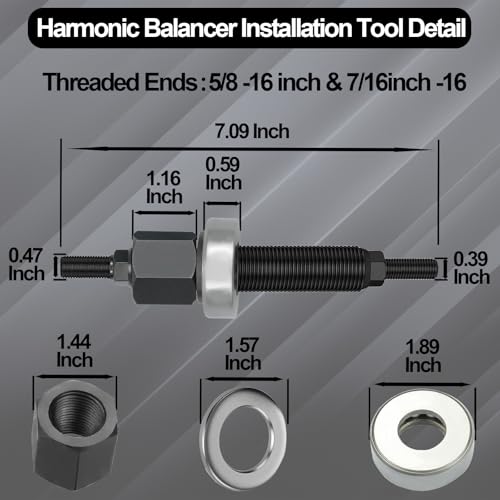 Image of 66515 Harmonic Balancer Installation Tool, Balancer Crankshaft Puller Set Compatible with Big Block Cranks-BBC, Small Block Cranks-SBC