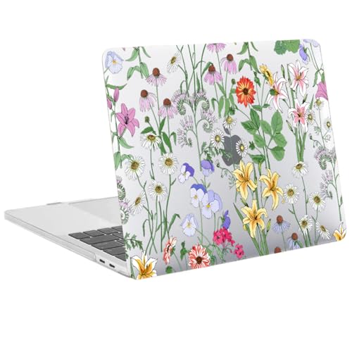 Étui pour MacBook Pro 14 coque rigide fleurs sauvages pour modèles M5 M4 M3 M2 M1