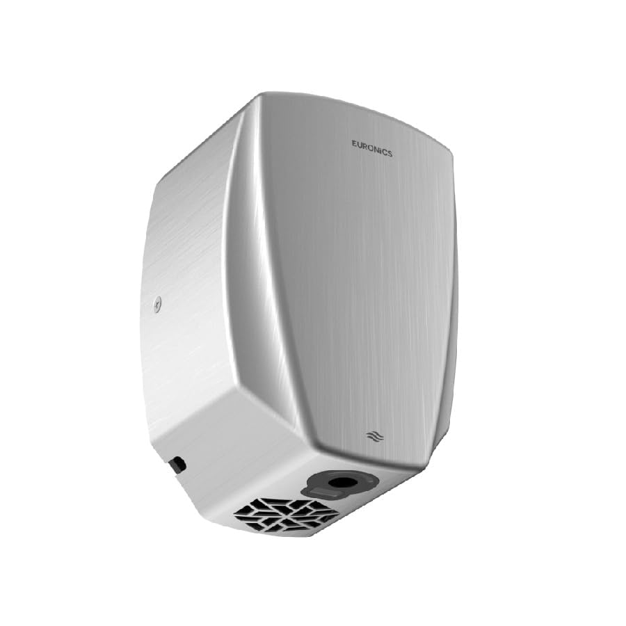 Image of Euronics Automatic Hand Dryer for Commercial Use | 304 Stainless Steel | Fast & Efficient Hand Drying | 100 m /s | 1200W | Touch-Free Sensor | IPX1 Rated | BIS & ISI Certified | Velora