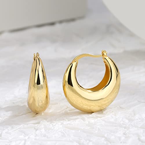 Tsdgb Earrings For Women Gold Hoop Earrings 18K Gold Plated Hypoallergenic Lightweight Chunky Thick Open Hoops Gold Earrings For Women Twisted Huggie Hoop Jewelry #TOP6