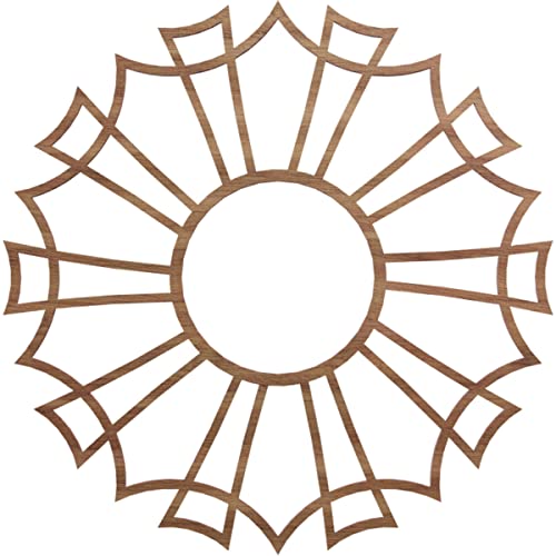 Image of Ekena Millwork 18 inchOD x 6 3 /8 inchID x 3 /8 inchT Augustus Wood Fretwork Pierced Ceiling Medallion, Walnut