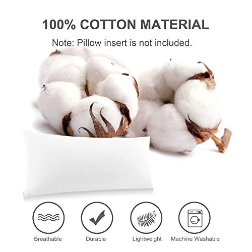 PiccoCasa Bolster Pillow Case Egyptian Cotton Body Pillow Cover 300 Thread Count Soft and Breathable Long Pillowcase with Zipper Closure White 20"x60" (5ft) - Image 4