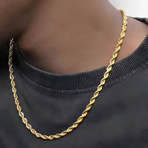 Real 14K Yellow Gold Solid Rope Chain Necklace for Women and Men Jewelry with Lobster Clasp, 1.55-3.05mm, 16-30inch4