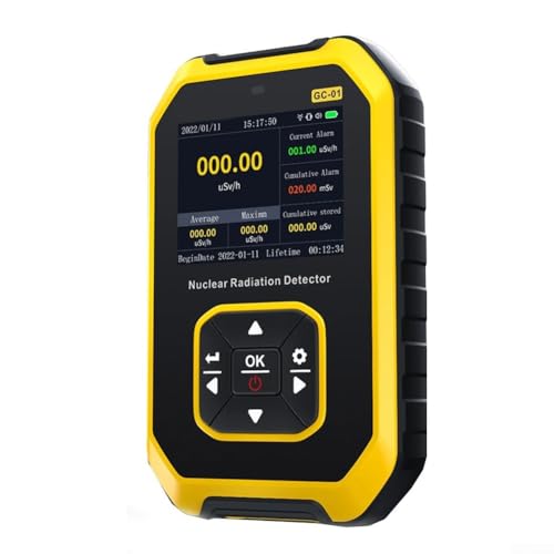 GC-01 Geiger-Counter Personal Dosimeter Radiation Detector 0.00-1000μSv/h Dose Rate Measurement for Industrial Food Metal Monitoring(yellow)