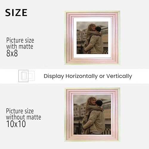 Image of Art Street Luxury Photo Frame for living room, Modern Step Design Photo Frames for Photograph, Art Work, Kids Room Set of 6 (10x10 Inch, Pink)