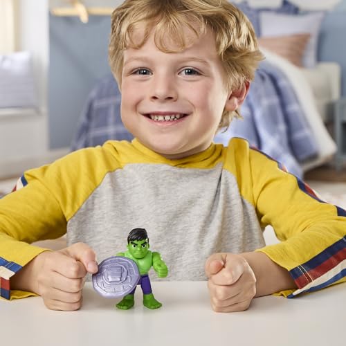 Marvel Spidey und Seine Super-Freunde Hulk Spielzeug mit Accessoire, 7,6 cm große Action-Figur, Superhelden-Spielzeug für Kinder, ab 3 Jahren