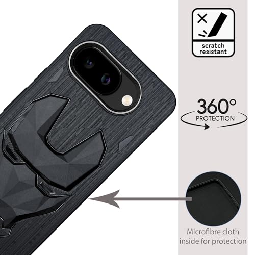 Image of NIUKIN Soft Back Case for Google Pixel 9A 5G | 3D Mask Case | Silicon TPU Shockproof Cover | Black