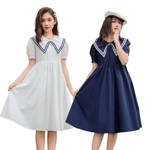 Mud Kingdom Girls Nautical Dress Sailor Collar Short Sleeve Summer School Uniform Size 4-143