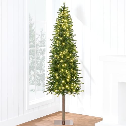 Best Choice Products Pencil Christmas Tree 7.5ft Pre-lit Alpine S...