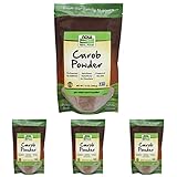 NOW Foods, Carob Powder, Dry Roasted, Additive-Free, Nutritious Substitute for Chocolate, 12-Ounce (Packaging May Vary) (Pack of 4)