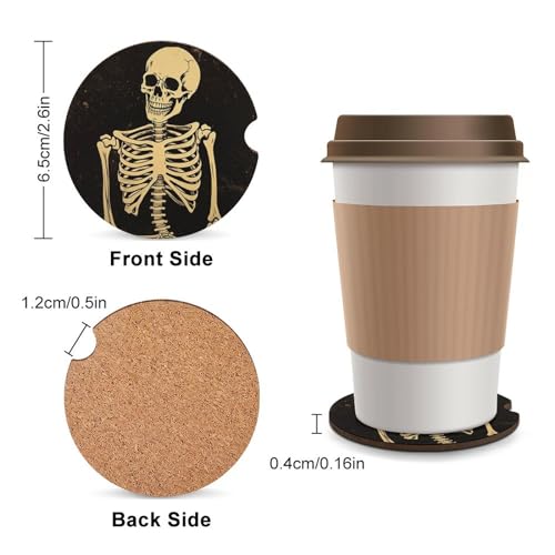 Portavasos para carro con diseño calavera 4 piezas miniatura 2