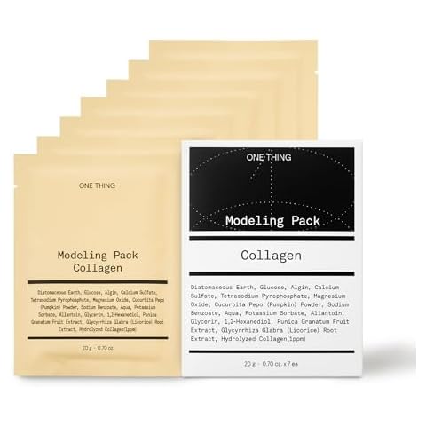 ONE THING Collagen Modeling Pack 0.7 Oz * 7 Masks | Facial Powder Peel Off Mask for Hydrating Cooling Soothing Firming Skin, Refine Clean Pores, Glowy Radiant Glass Skin | Korean Face Mask Cover