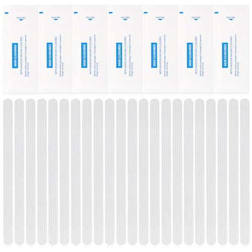 Timgle 60 Skin Closure Strips Adhesive 1/4 x 4 Inch/ 6 x 100 mm for Closing Supporting Cuts Suture, 12 Packs of 5 Strip