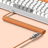 A.JAZZ AK873-75% Wired Klawiatura do Gier-TKL 80% Hot Swappable Klawiatura Mechaniczna Blue Switch-Spiralny USB C Kabel-RGB 87 Keys PBT Keycaps-Zdejmowana Magnetyczna Pokrywa for PC/Mac
