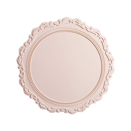 Montely Round PlacematsSilicone Round European Style Embossed Heat Insulation Table Mat for Dining Kitchen Table