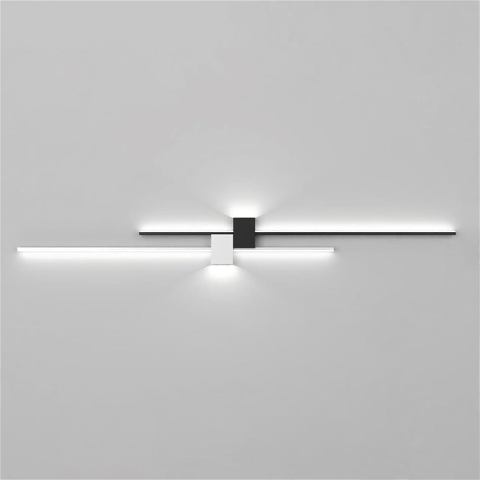 HCZKIUJY Wall Lamps Sconces Linear Vanity Light Geometric Hardwired Indoor Lighting Fixture Long Strip Lights for Living Room Bathroom Bedroom Hallway Modern Home Decor(Black-120cm)